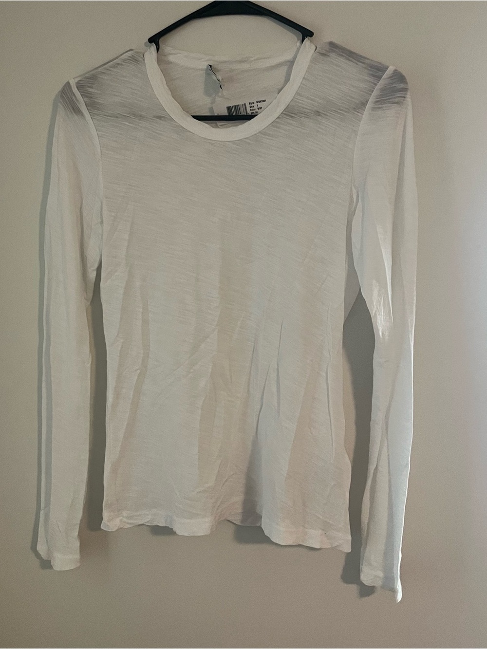 James Perse Lightweight White Long-Sleeve Tee - Picture 4 of 7